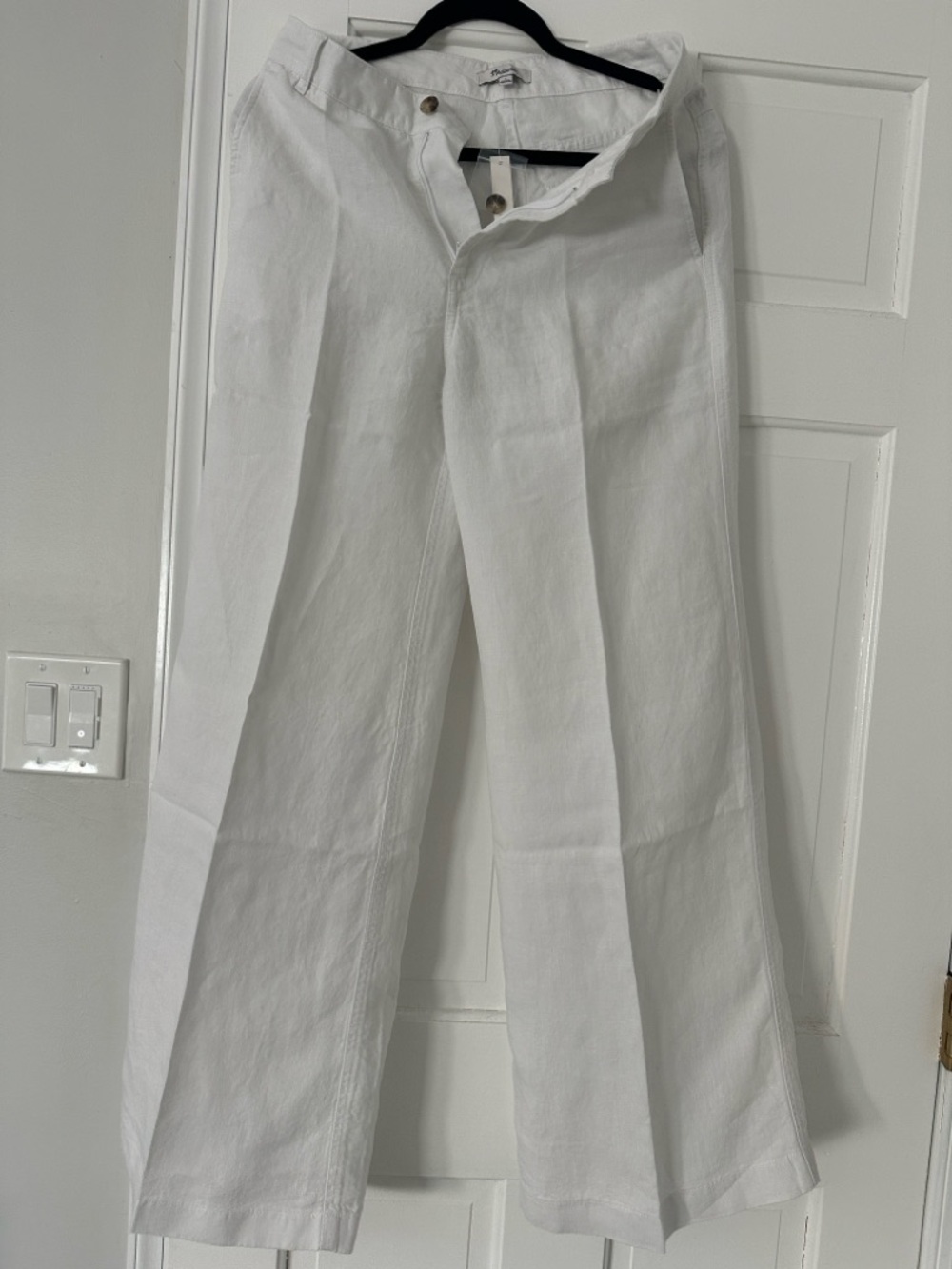 Madewell White Wide-Leg Pants